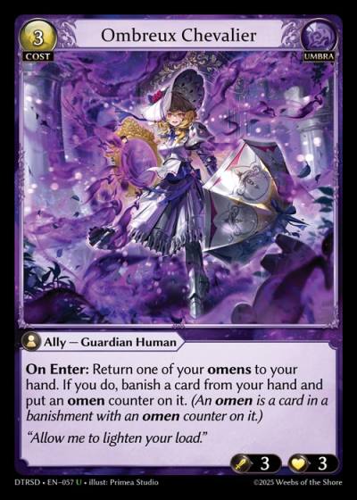 Ombreux Chevalier DTRSD-EN-057-Normal-Uncommon (U) - Distorted Reflections Starter Decks - Grand Archive Card