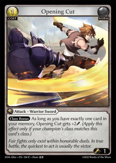 Opening Cut DOA Alter-EN-100-Normal-Common (C) - Dawn of Ashes Alter Edition - Grand Archive Card