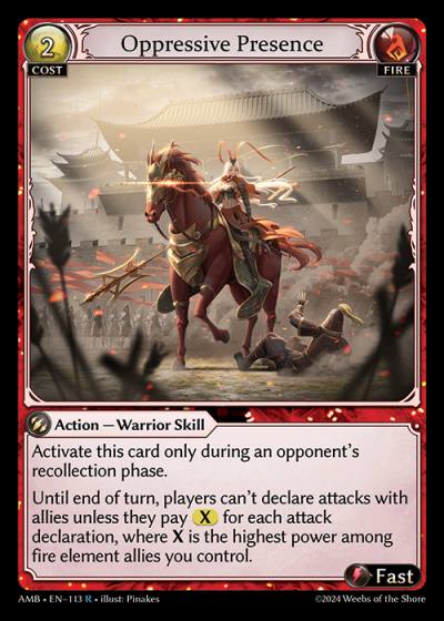 Oppressive Presence AMB-EN-113-Normal-Rare (R) - Mortal Ambition - Grand Archive Card