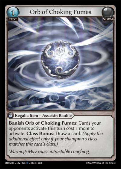 Orb of Choking Fumes DOASD-EN-026-Normal-Rare (R) - Dawn of Ashes Starter Decks - Grand Archive Card