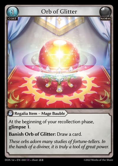 Orb of Glitter DOA 1st-EN-044-Foil-Super Rare (SR) - Dawn of Ashes First Edition - Grand Archive Card
