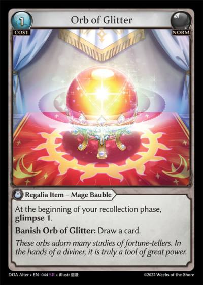 Orb of Glitter DOA Alter-EN-044-Normal-Super Rare (SR) - Dawn of Ashes Alter Edition - Grand Archive Card