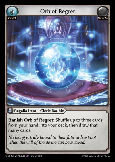 Orb of Regret DOA 1st-EN-045-Foil-Super Rare (SR) - Dawn of Ashes First Edition - Grand Archive Card