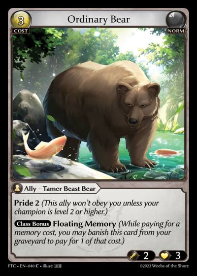 Ordinary Bear FTC-EN-040-Foil-Common (C) - Fractured Crown - Grand Archive Card
