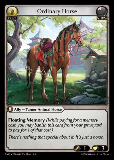 Ordinary Horse AMB-EN-066-Normal-Common (C) - Mortal Ambition - Grand Archive Card