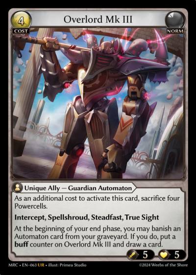 Overlord Mk III MRC-EN-063-Foil-Ultra Rare (UR) - Mercurial Heart - Grand Archive Card