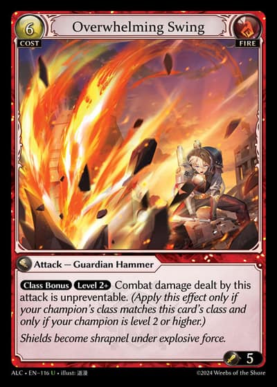 Overwhelming Swing ALC-EN-116-Foil-Uncommon (U) - Alchemical Revolution - Grand Archive Card