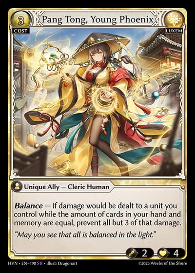 Pang Tong, Young Phoenix HVN-EN-198-Foil-Super Rare (SR) - Abyssal Heaven - Grand Archive Card