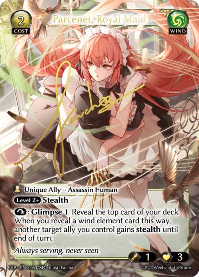 Parcenet, Royal Maid EVP-EN-005-Foil-Collector Super Rare (CSR) - Event Packs - Grand Archive Card