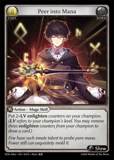 Peer into Mana DOA Alter-EN-102-Normal-Common (C) - Dawn of Ashes Alter Edition - Grand Archive Card