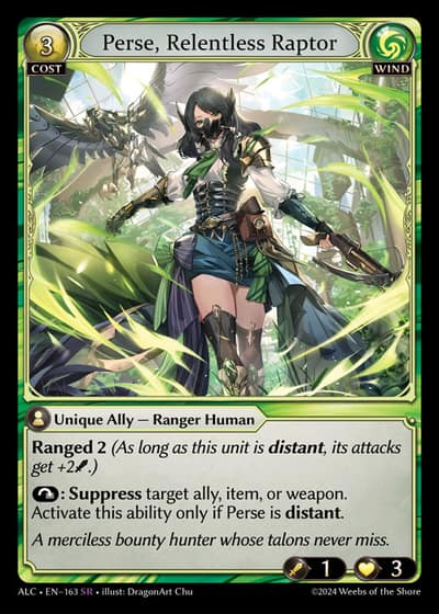 Perse, Relentless Raptor ALC-EN-163-Foil-Super Rare (SR) - Alchemical Revolution - Grand Archive Card