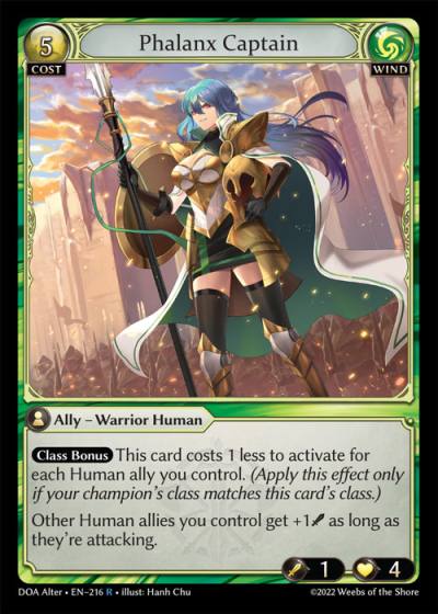 Phalanx Captain DOA Alter-EN-216-Foil-Rare (R) - Dawn of Ashes Alter Edition - Grand Archive Card