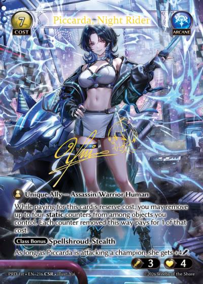 Piccarda, Night Rider PRD 1st-EN-216-Foil-Common (C) - .asphodel/paradise First Edition - Grand Archive Card