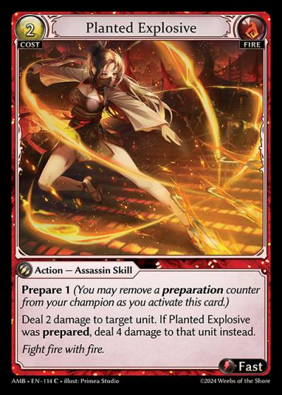 Planted Explosive AMB-EN-114-Normal-Common (C) - Mortal Ambition - Grand Archive Card