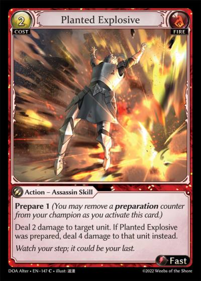 Planted Explosive DOA Alter-EN-147-Normal-Common (C) - Dawn of Ashes Alter Edition - Grand Archive Card