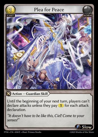 Plea for Peace PTM-EN-058-Foil-Common (C) - Phantom Monarchs - Grand Archive Card