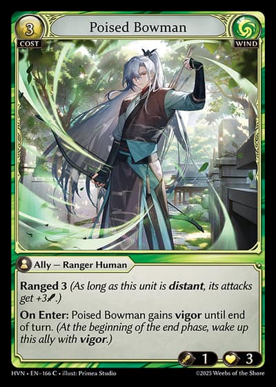 Poised Bowman HVN-EN-166-Foil-Common (C) - Abyssal Heaven - Grand Archive Card