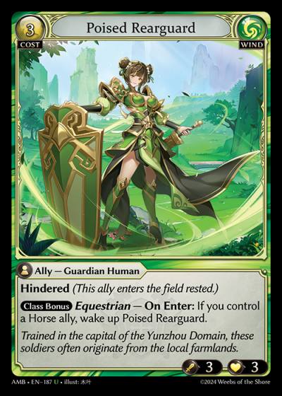 Poised Rearguard AMB-EN-187-Normal-Uncommon (U) - Mortal Ambition - Grand Archive Card