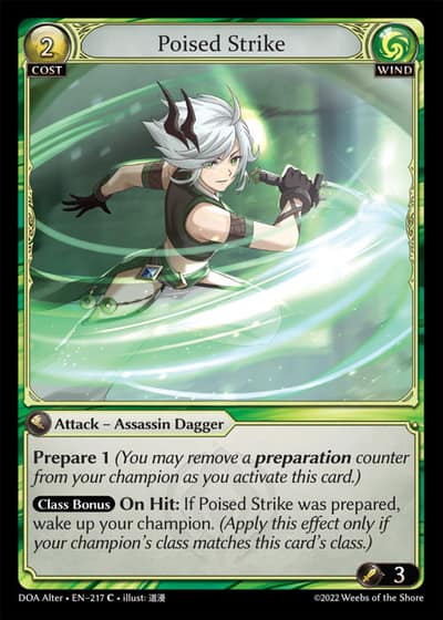 Poised Strike DOA Alter-EN-217-Foil-Common (C) - Dawn of Ashes Alter Edition - Grand Archive Card