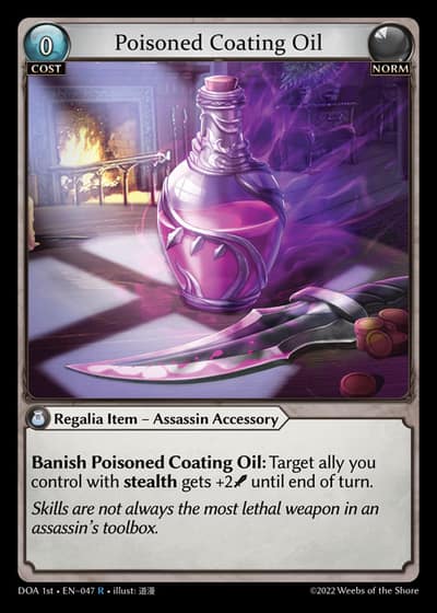 Poisoned Coating Oil DOA 1st-EN-047-Foil-Rare (R) - Dawn of Ashes First Edition - Grand Archive Card