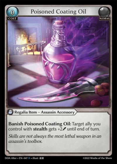 Poisoned Coating Oil DOA Alter-EN-047-Normal-Rare (R) - Dawn of Ashes Alter Edition - Grand Archive Card