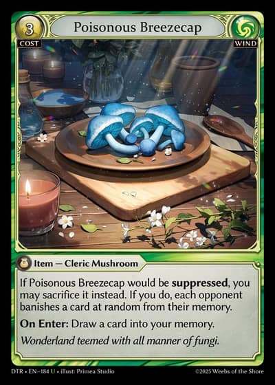 Poisonous Breezecap DTR-EN-184-Foil-Uncommon (U) - Distorted Reflections - Grand Archive Card