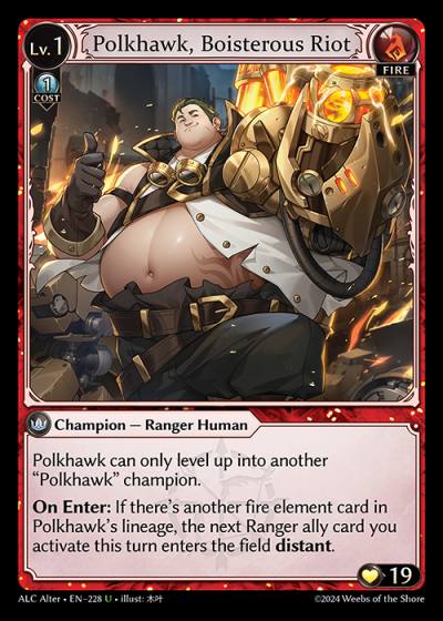 Polkhawk, Boisterous Riot ALC Alter-EN-228-Normal-Uncommon (U) - Alchemical Revolution Alter Edition - Grand Archive Card