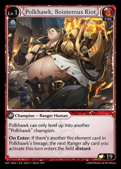 Polkhawk, Boisterous Riot ALC Alter-EN-228-Foil-Uncommon (U) - Alchemical Revolution Alter Edition - Grand Archive Card
