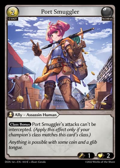 Port Smuggler DOA 1st-EN-103-Foil-Common (C) - Dawn of Ashes First Edition - Grand Archive Card