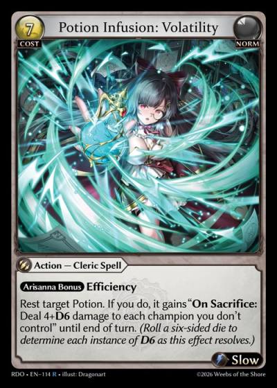 Potion Infusion: Volatility RDO-EN-114-Foil-Rare (R) - Radiant Origins - Grand Archive Card