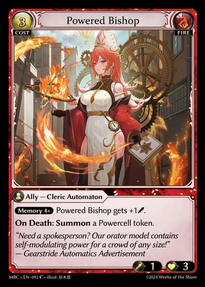 Powered Bishop MRC-EN-092-Foil-Common (C) - Mercurial Heart - Grand Archive Card