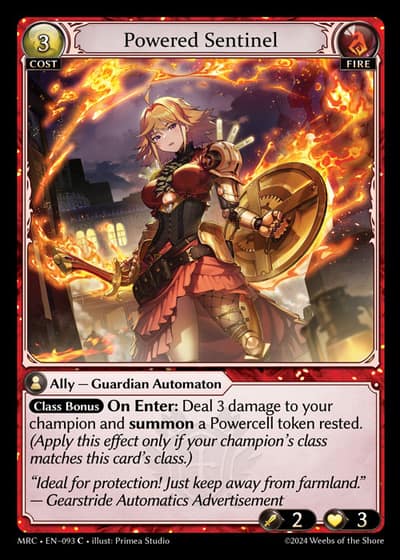 Powered Sentinel MRC-EN-093-Foil-Common (C) - Mercurial Heart - Grand Archive Card