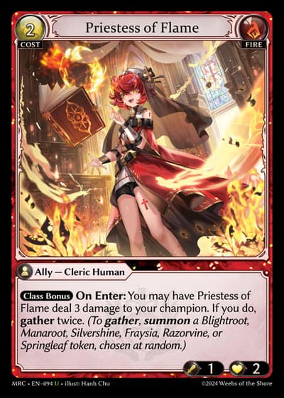 Priestess of Flame MRC-EN-094-Foil-Uncommon (U) - Mercurial Heart - Grand Archive Card