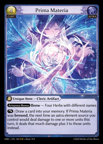 Prima Materia MRC-EN-165-Foil-Ultra Rare (UR) - Mercurial Heart - Grand Archive Card