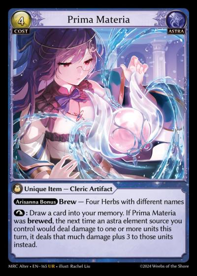 Prima Materia MRC Alter-EN-165-Foil-Ultra Rare (UR) - Mercurial Heart Alter Edition - Grand Archive Card
