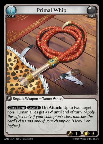 Primal Whip AMB-EN-020-Normal-Common (C) - Mortal Ambition - Grand Archive Card