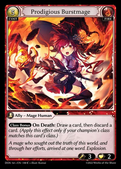 Prodigious Burstmage DOA 1st-EN-148-Foil-Common (C) - Dawn of Ashes First Edition - Grand Archive Card