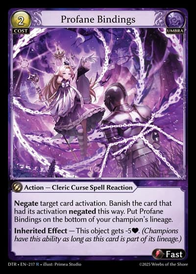 Profane Bindings DTR-EN-217-Foil-Rare (R) - Distorted Reflections - Grand Archive Card