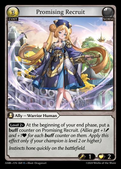 Promising Recruit AMB-EN-069-Normal-Rare (R) - Mortal Ambition - Grand Archive Card