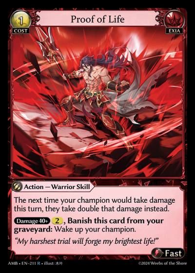 Proof of Life AMB-EN-211-Normal-Rare (R) - Mortal Ambition - Grand Archive Card