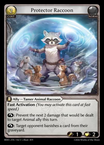 Protector Raccoon RDO-EN-116-Foil-Uncommon (U) - Radiant Origins - Grand Archive Card