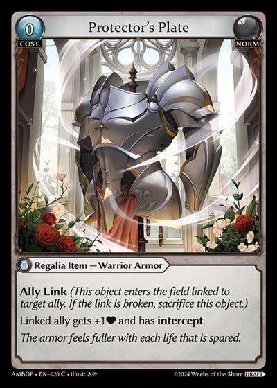 Protector's Plate AMBDP-EN-020-Normal-Common (C) - Mortal Ambition Draft Pack - Grand Archive Card