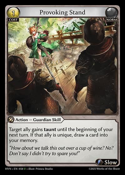 Provoking Stand HVN-EN-058-Foil-Uncommon (U) - Abyssal Heaven - Grand Archive Card