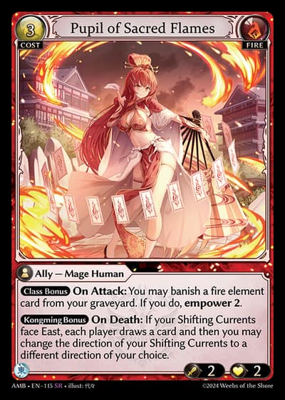 Pupil of Sacred Flames AMB-EN-115-Foil-Super Rare (SR) - Mortal Ambition - Grand Archive Card