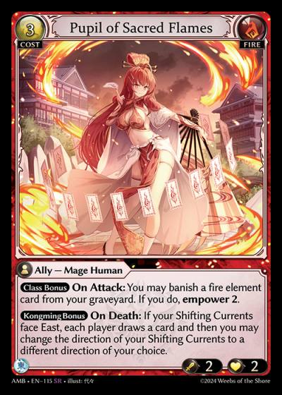 Pupil of Sacred Flames AMB-EN-115-Normal-Super Rare (SR) - Mortal Ambition - Grand Archive Card