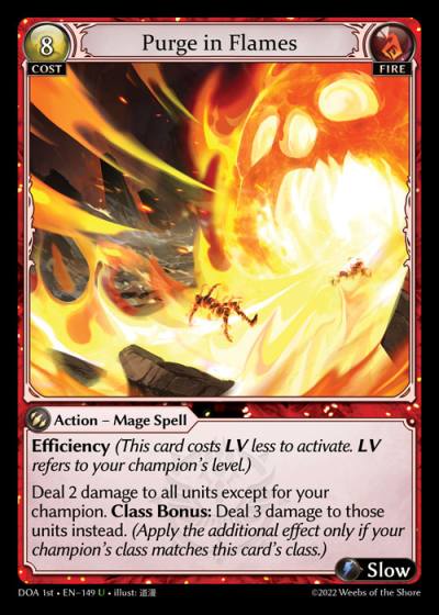 Purge in Flames DOA 1st-EN-149-Normal-Uncommon (U) - Dawn of Ashes First Edition - Grand Archive Card