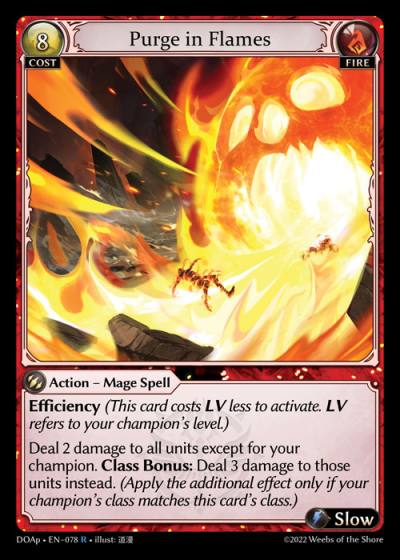 Purge in Flames DOAp-EN-078-Normal-Rare (R) - Dawn of Ashes Prelude - Grand Archive Card