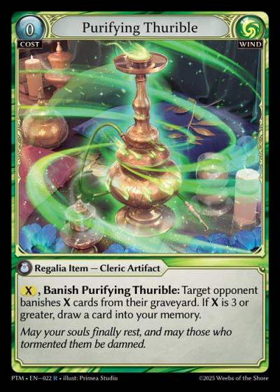 Purifying Thurible PTM-EN-022-Foil-Rare (R) - Phantom Monarchs - Grand Archive Card