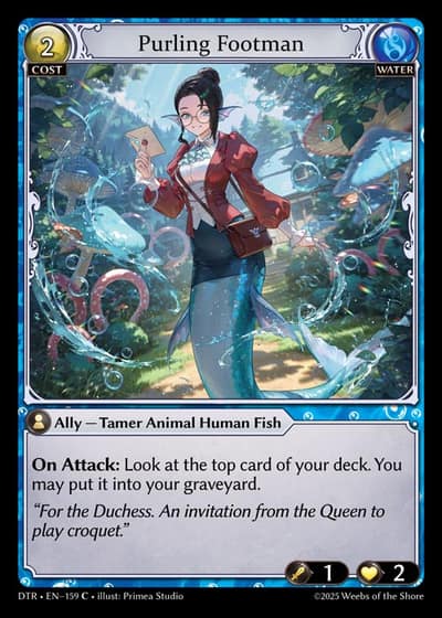 Purling Footman DTR-EN-159-Foil-Common (C) - Distorted Reflections - Grand Archive Card