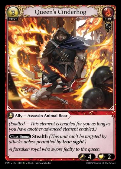 Queen's Cinderhog PTM-EN-093-Foil-Uncommon (U) - Phantom Monarchs - Grand Archive Card